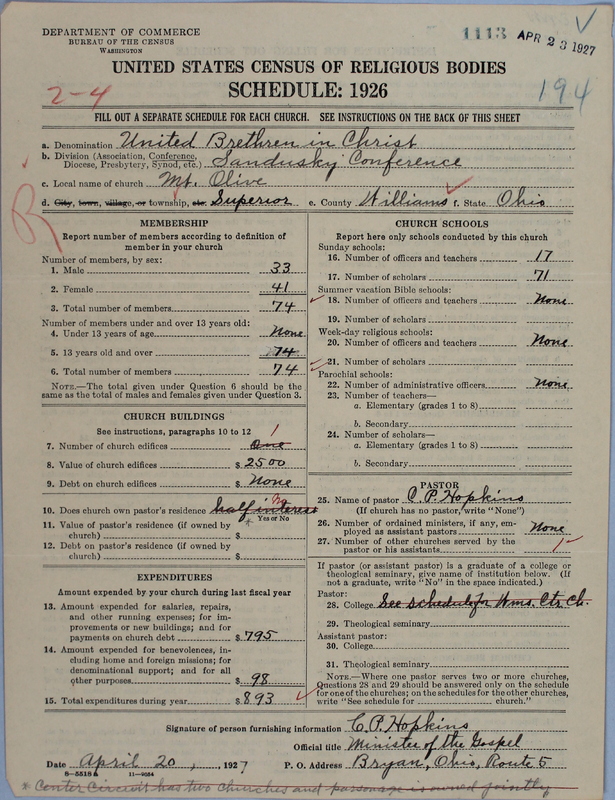 Scan of Church of the United Brethren in Christ: 1113