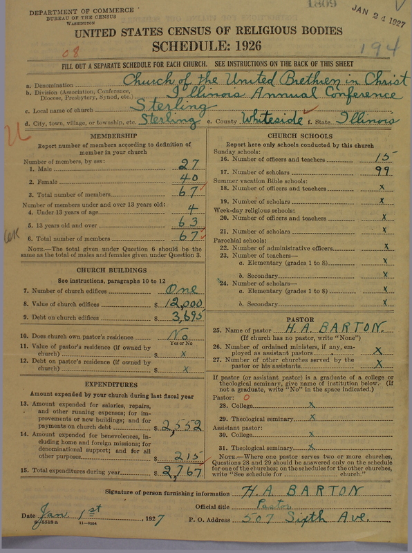 Scan of Church of the United Brethren in Christ: 1809