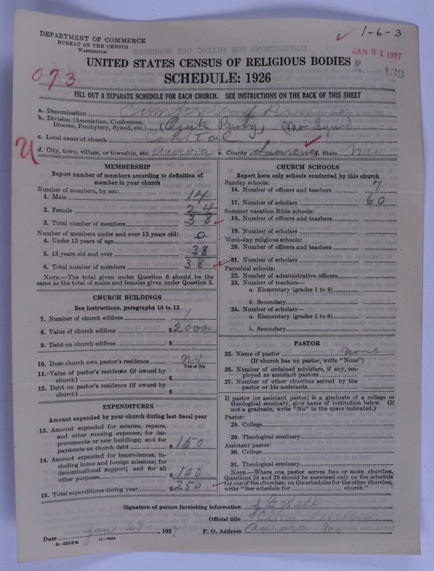 Scan of Cumberland Presbyterian Church: 139
