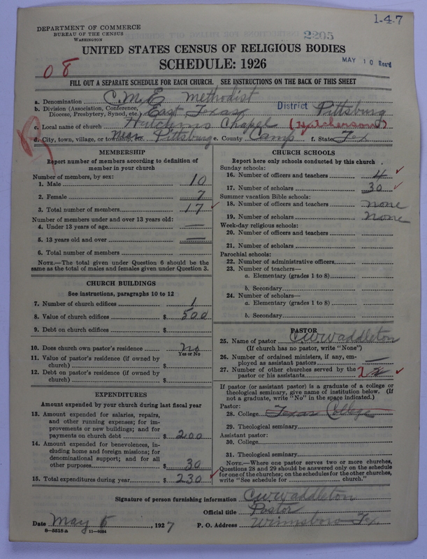 Scan of Colored Methodist Episcopal Church: 2205