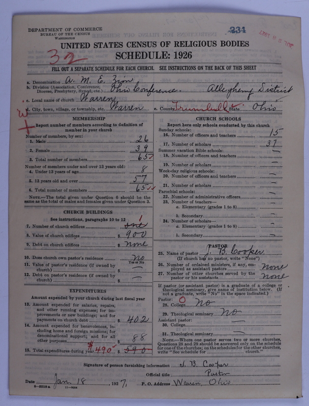 Scan of African Methodist Episcopal Zion Church: 234