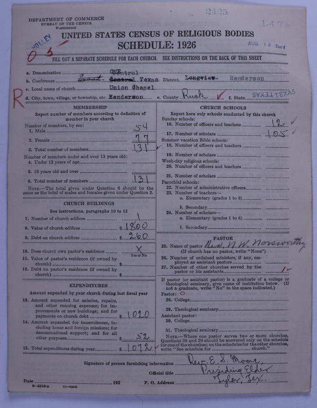 Scan of Colored Methodist Episcopal Church: 2425