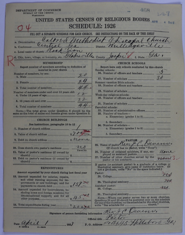 Scan of Colored Methodist Episcopal Church: 468