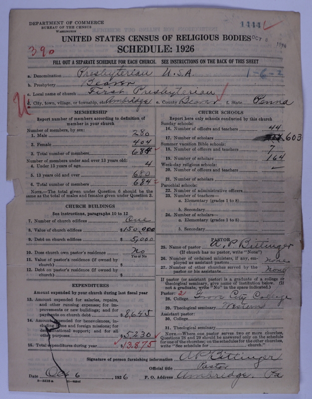 Scan of Presbyterian Church in the United States of America: 1444