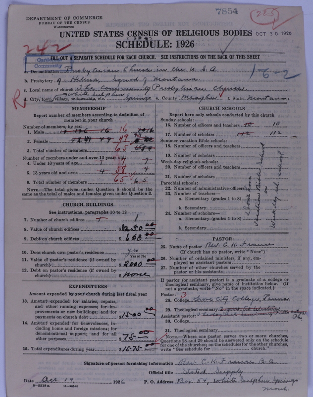 Scan of Presbyterian Church in the United States of America: 7854