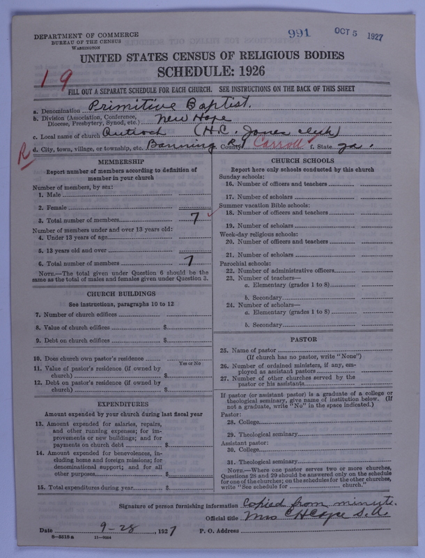 Scan of Primitive Baptists: 991