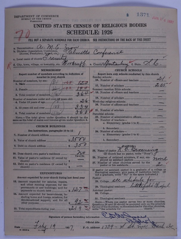Scan of African Methodist Episcopal Zion Church: 1371