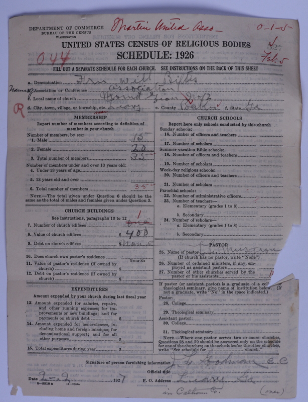 Scan of Free Will Baptists: 527