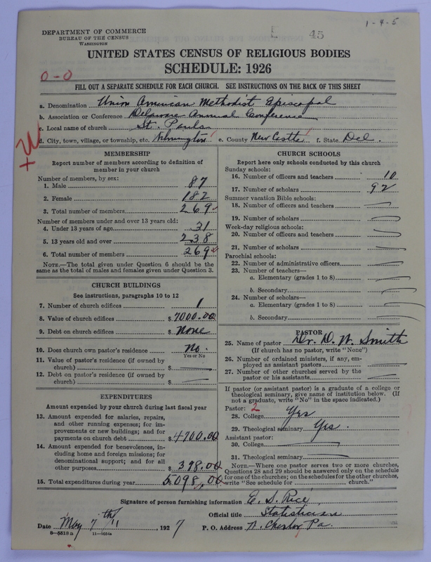 Scan of Union American Methodist Episcopal Church: 45