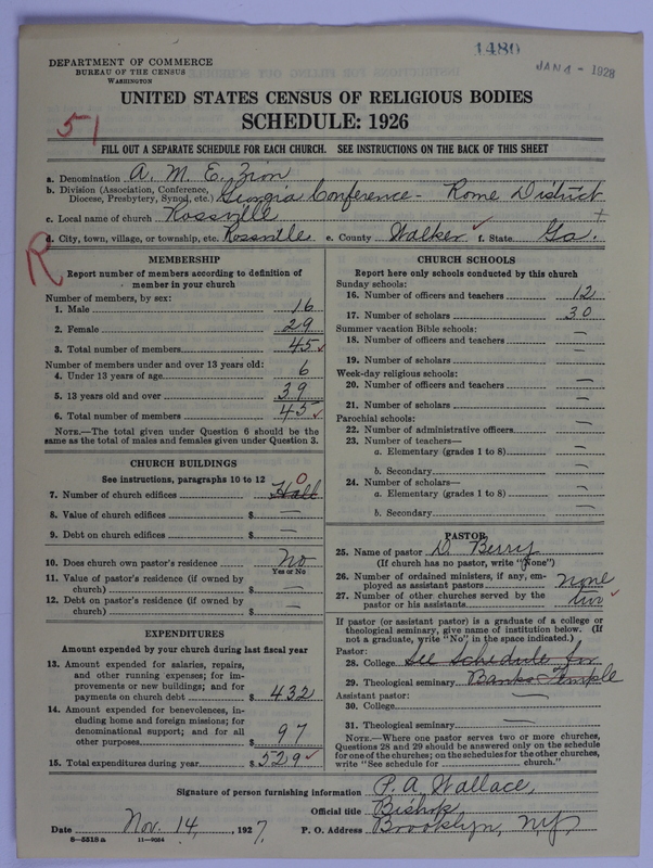 Scan of African Methodist Episcopal Zion Church: 1480