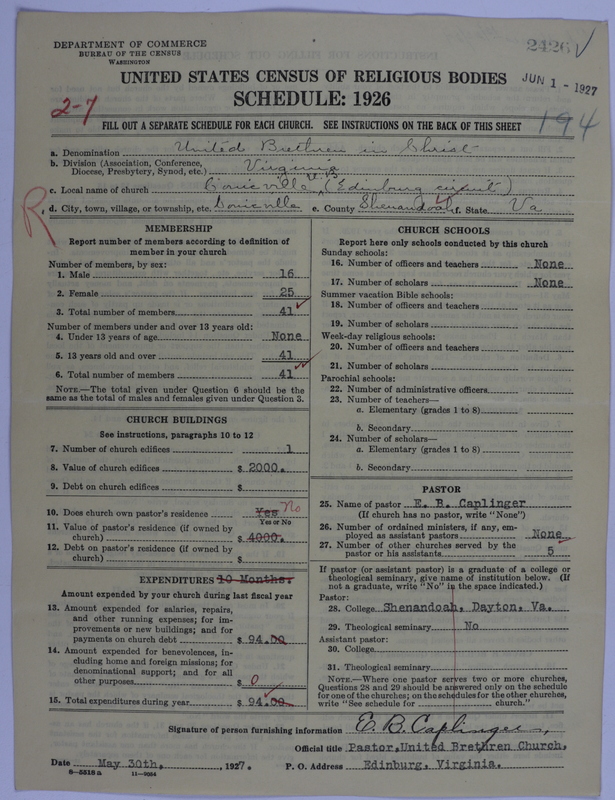 Scan of Church of the United Brethren in Christ: 2426