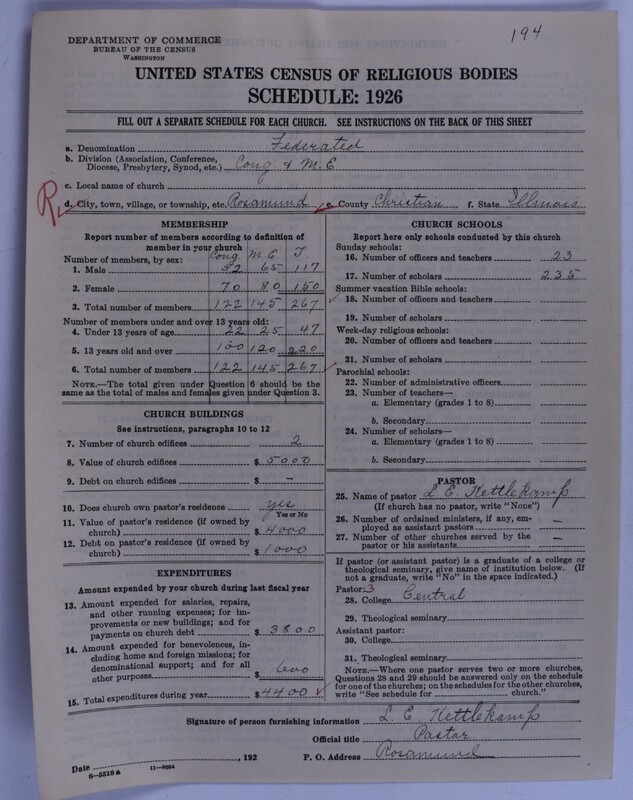Scan of Federated Churches: 194