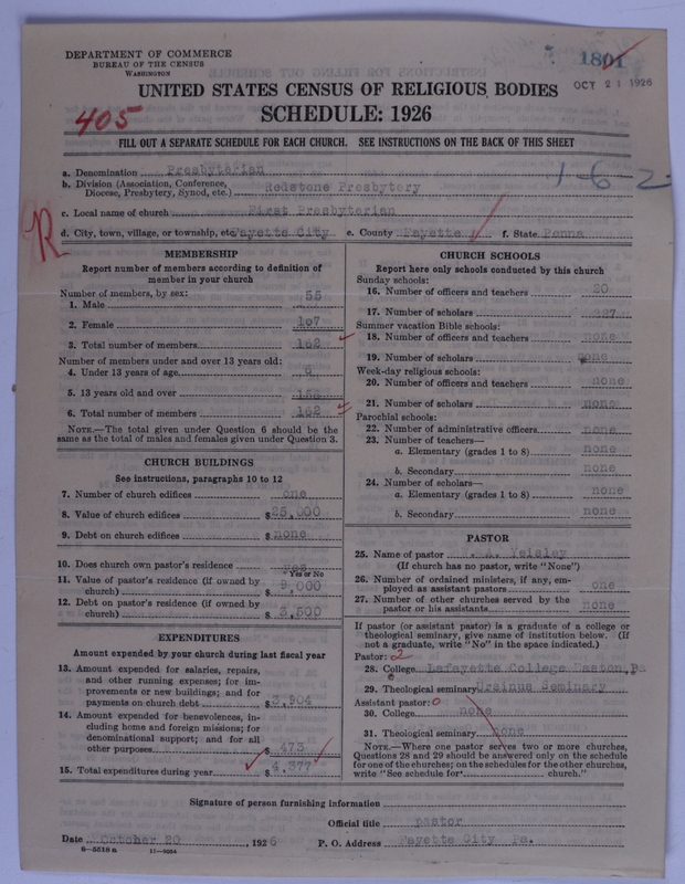 Scan of Presbyterian Church in the United States of America: 1801