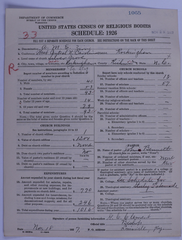 Scan of African Methodist Episcopal Zion Church: 1065