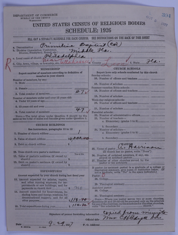 Scan of Colored Primitive Baptists: 394