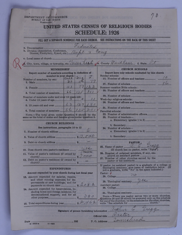 Scan of Federated Churches: 70