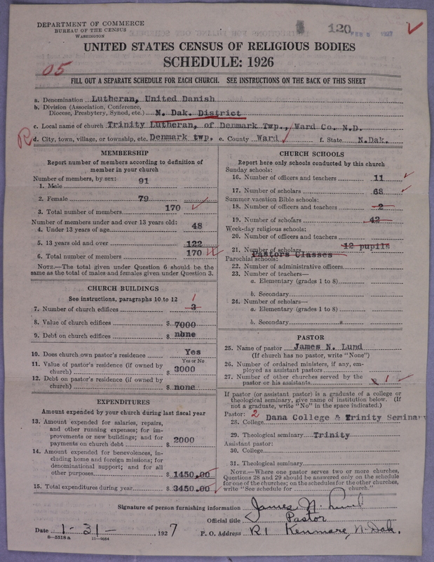 Scan of United Danish Evangelical Lutheran Church in America: 120