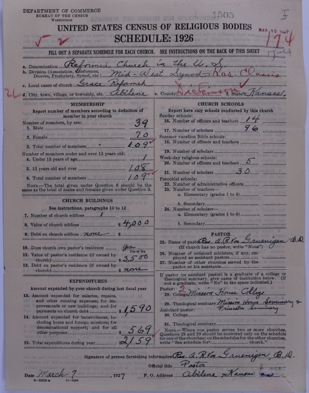 Scan of Reformed Church in the United States: 1505