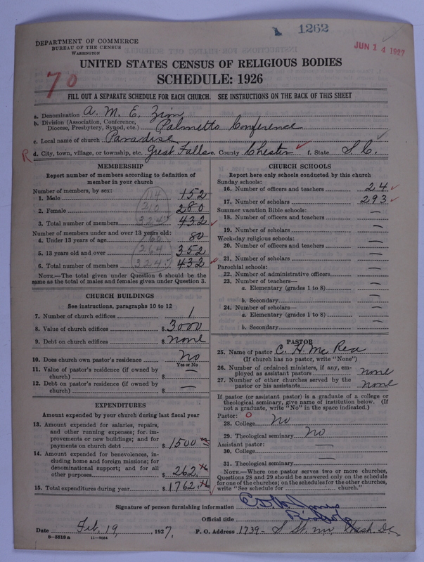 Scan of African Methodist Episcopal Zion Church: 1262