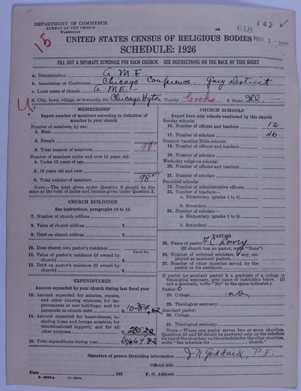 Scan of African Methodist Episcopal Church: 618