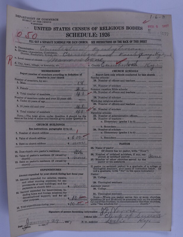 Scan of Cumberland Presbyterian Church: 237