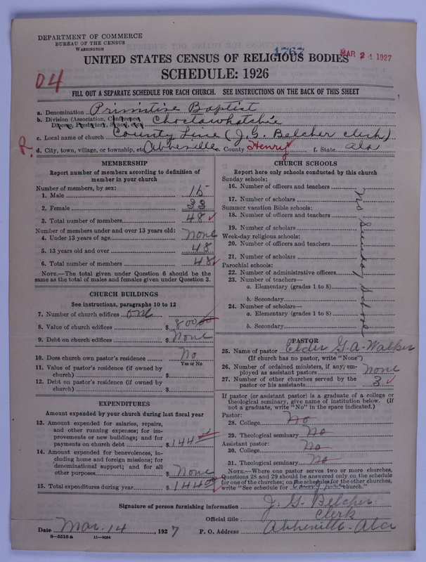 Scan of Primitive Baptists: 1767