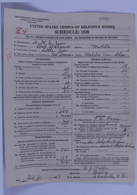 Scan of African Methodist Episcopal Zion Church: 1993