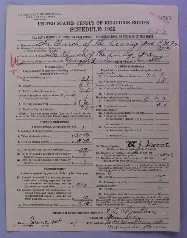 Scan of Church of the Living God, Christian Workers for Fellowship: 17