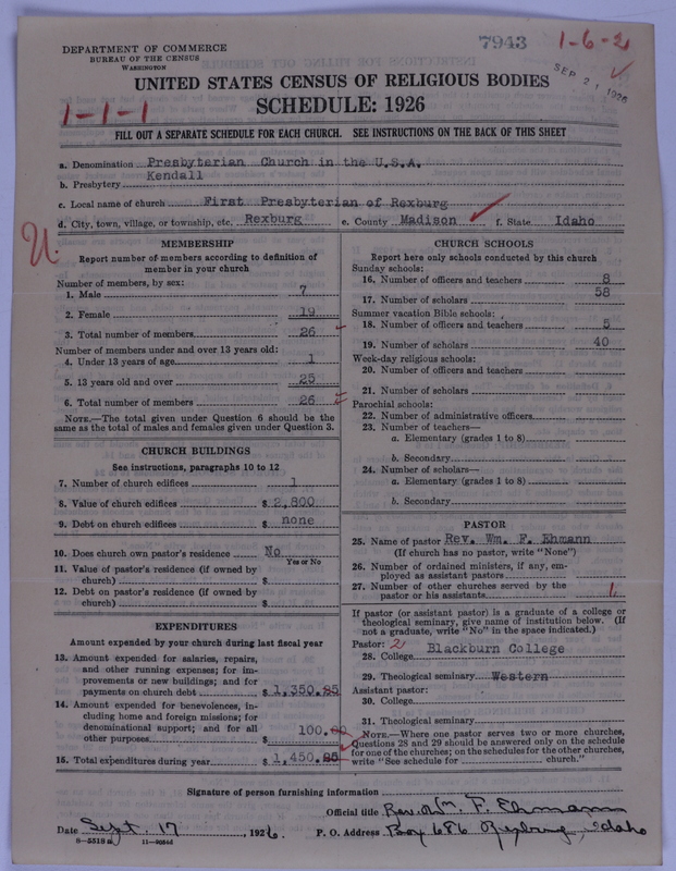 Scan of Presbyterian Church in the United States of America: 7943