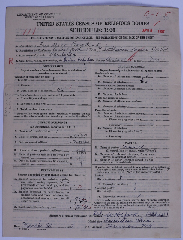 Scan of Free Will Baptists: 50