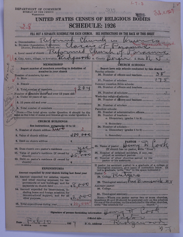 Scan of Reformed Church in America: 305