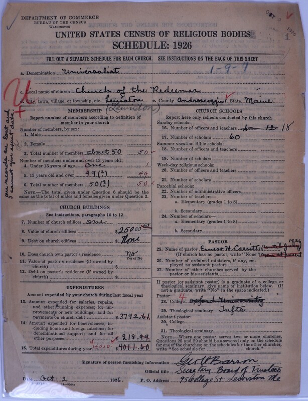 Scan of Universalist Church: 1
