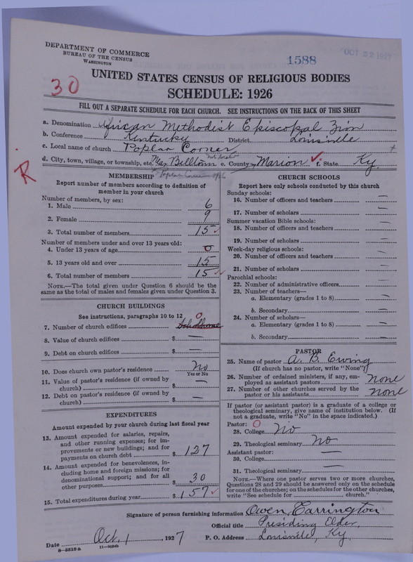 Scan of African Methodist Episcopal Zion Church: 1588
