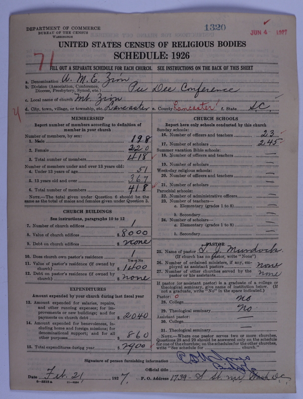 Scan of African Methodist Episcopal Zion Church: 1320