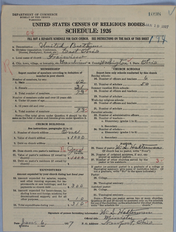 Scan of Church of the United Brethren in Christ: 1098