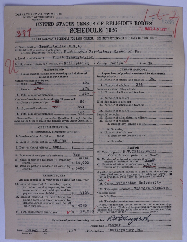 Scan of Presbyterian Church in the United States of America: 1586