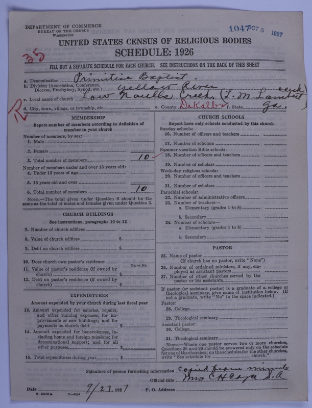Scan of Primitive Baptists: 1047