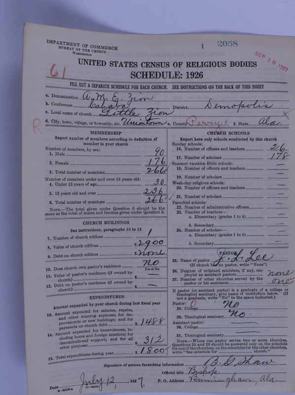 Scan of African Methodist Episcopal Zion Church: 2058