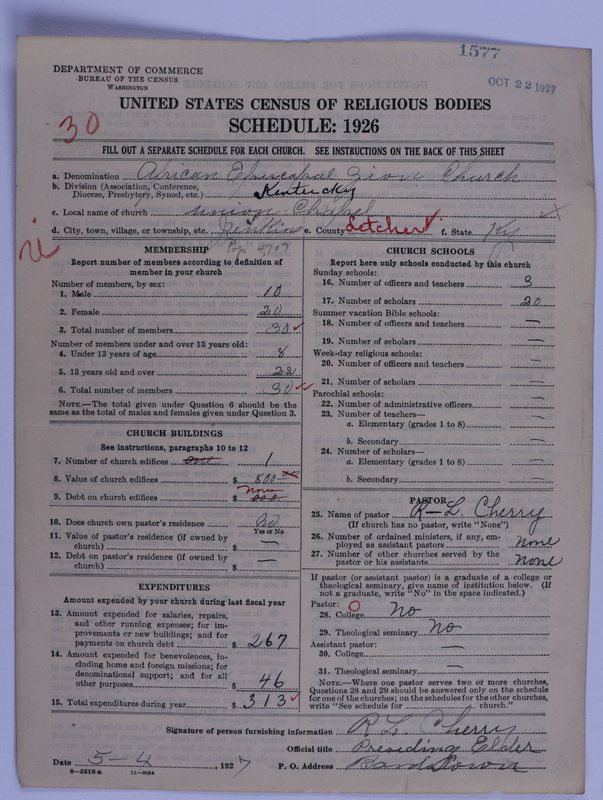 Scan of African Methodist Episcopal Zion Church: 1577