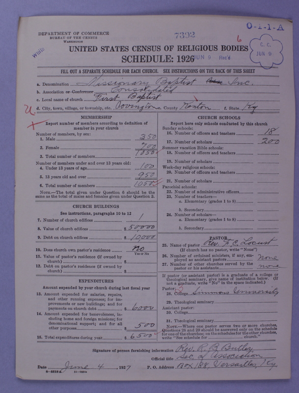 Scan of Negro Baptists: 7392