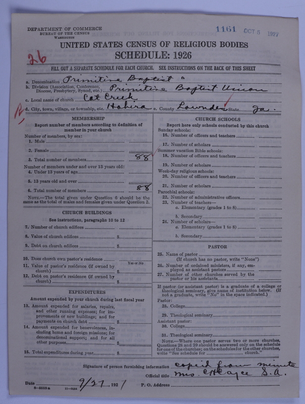 Scan of Primitive Baptists: 1161