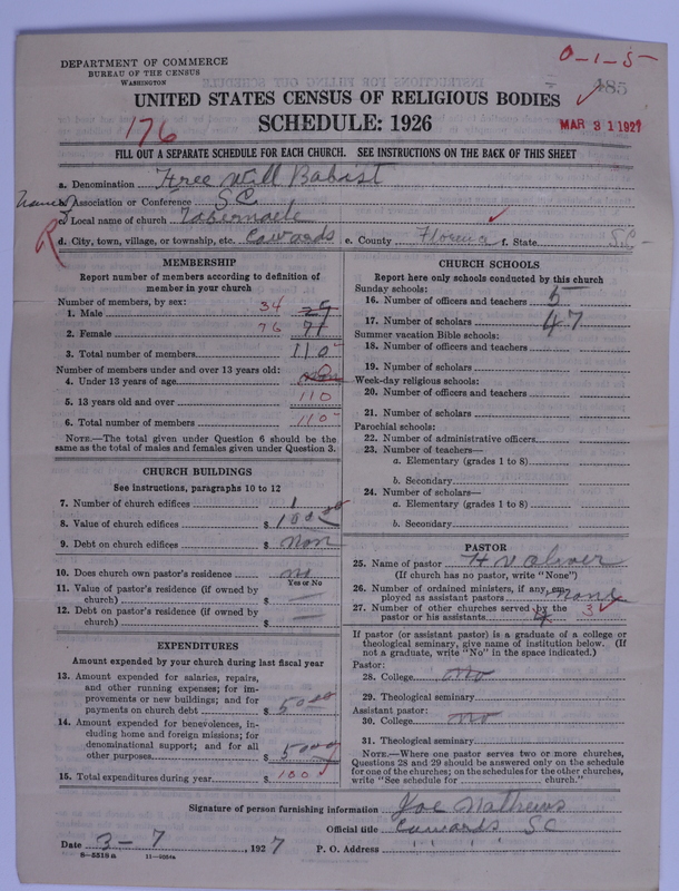 Scan of Free Will Baptists: 485