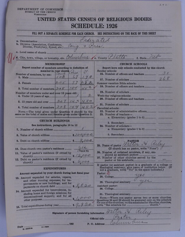 Scan of Federated Churches: 292