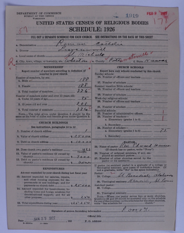 Scan of Roman Catholic Church: 1919