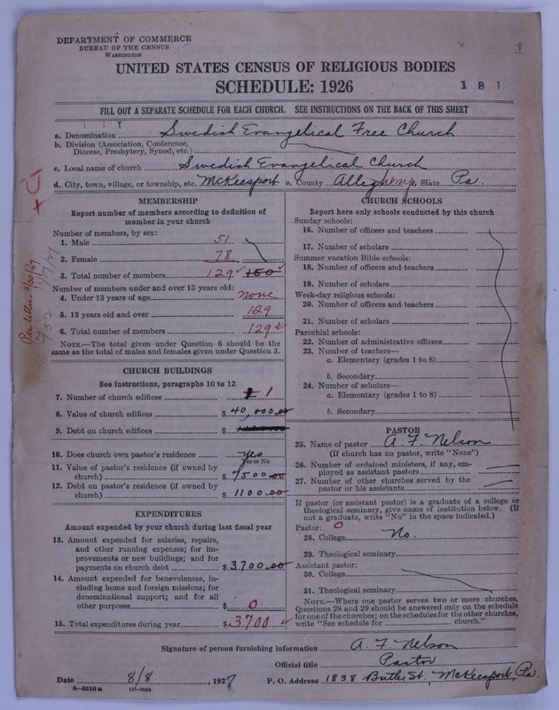 Scan of Swedish Evangelical Free Church of the United States of America: 1