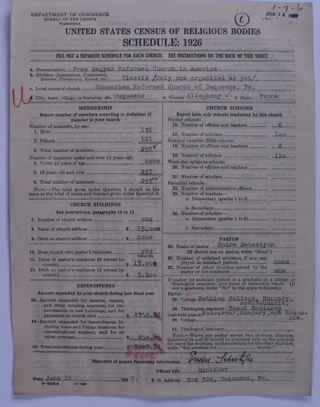 Scan of Free Magyar Reformed Church in America: 6