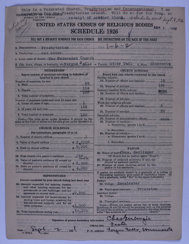 Scan of Federated Churches: