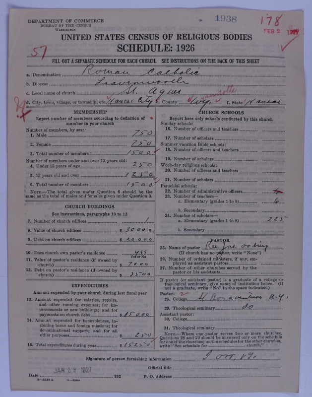 Scan of Roman Catholic Church: 1938