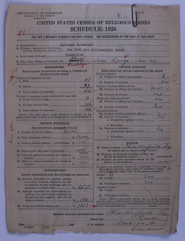 Scan of Reformed Episcopal Church: 1