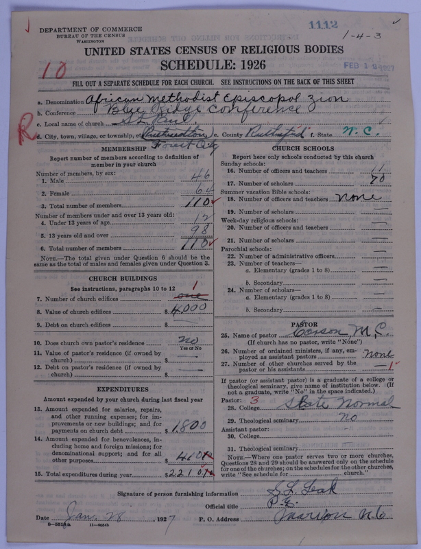 Scan of African Methodist Episcopal Zion Church: 1112